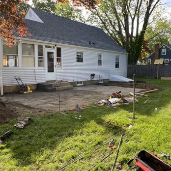 J and G Masonry - the back yard of a home being remodeled - Masonry/Concrete Near Me - Cranston, Rhode Island