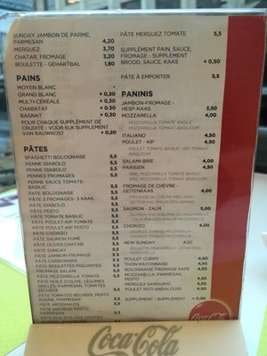 Menu photo 2 Sunday Région de Bruxelles-Capitale, BRU Menu photo 2 Sunday Région de Bruxelles-Capitale, BRU