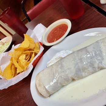 My Guadalajara - Beef burrito (it's big!) and a chimichanga in the back - Mexican Near Me - Stanford, Kentucky My Guadalajara - Beef burrito (it's big!) and a chimichanga in the back - Mexican Near Me - Stanford, Kentucky