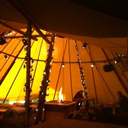 The Lodge - Naked flames keep the tipi toasty