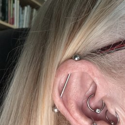 The conch and daith. These were redo's after having them out for a large period of time Samatha did a great job. The conch and daith. These were redo's after having them out for a large period of time Samatha did a great job.