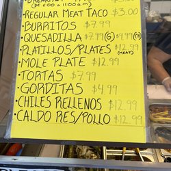 Taqueria Angelita - Menu