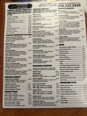Menu photo 2 Sukie's Country Kitchen San Pablo, CA Menu photo 2 Sukie's Country Kitchen San Pablo, CA