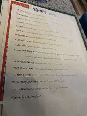 Menu photo 6 Pacific Social San Diego, CA