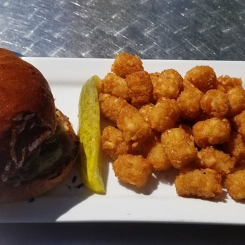 Moonshine Philly - Pennsport Burger & tots from above - Gastropubs Near Me - Philadelphia, Pennsylvania
