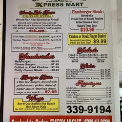 Sandy Lake Express Mart - Kitchen Menu