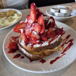 Crusader Coffee Shop - French toast with strawberries and cream cheese. LOOK AT THIS PRESENTATION!!!!!!