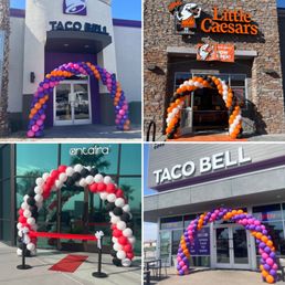 Exterior outside entrance of Peaceful Events - Grand opening Balloon arches Exterior outside entrance of Peaceful Events - Grand opening Balloon arches