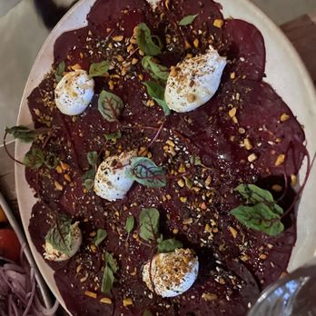 Delbar Middle Eastern - Beet carpaccio- HUGE - Persian/Iranian Near Me - Atlanta, Georgia Delbar Middle Eastern - Beet carpaccio- HUGE - Persian/Iranian Near Me - Atlanta, Georgia
