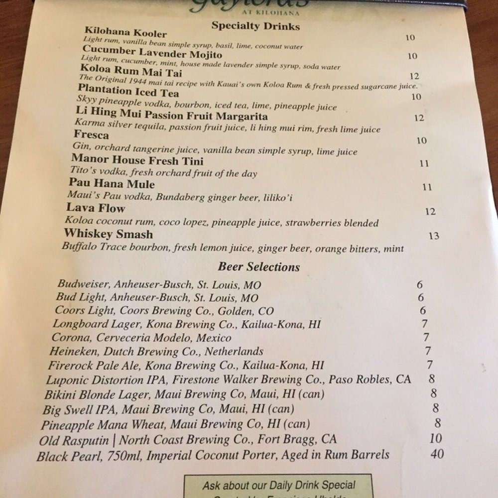 Mahiko Lounge - Menu - Lounges Near Me - HI, Hawaii