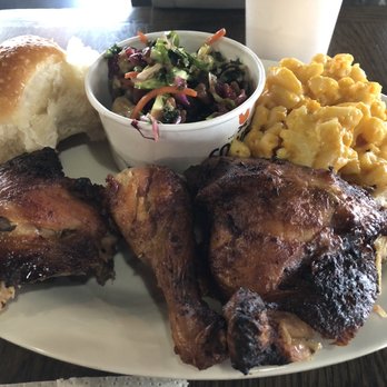 Cowboy Chicken - Three Piece Dark - 368 cal. Baked Mac & Cheese Kaleblazer Slaw - American Near Me - McDonough, Georgia Cowboy Chicken - Three Piece Dark - 368 cal. Baked Mac & Cheese Kaleblazer Slaw - American Near Me - McDonough, Georgia