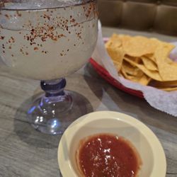 Bandidos Grill And Cantina - House margarita with tajin and chips &salsa