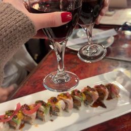 Wine and sushi