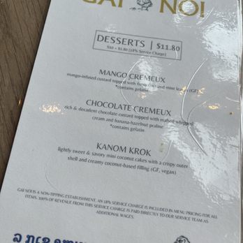 Gai Noi - Dessert menu - Desserts Near Me - Minneapolis, Minnesota Gai Noi - Dessert menu - Desserts Near Me - Minneapolis, Minnesota