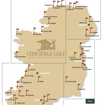Concierge Golf Ireland - Golf Map of Ireland. Royal County Down and Old Head Golf Links to mention a few. - Tours Near Me - Glanmire, Colorado Concierge Golf Ireland - Golf Map of Ireland. Royal County Down and Old Head Golf Links to mention a few. - Tours Near Me - Glanmire, Colorado