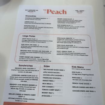 The Peach - Menu - Breakfast & Brunch Near Me - Oakland, California