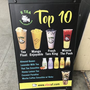 E Tea - The Top 10 drinks at E Tea in San Francisco. - Bubble Tea Near Me - San Francisco, California E Tea - The Top 10 drinks at E Tea in San Francisco. - Bubble Tea Near Me - San Francisco, California