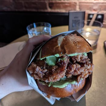 Double Chicken Please - hot honey chicken sandwich (front room) - Cocktail Bars Near Me - New York, New York