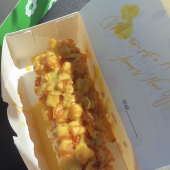 Mochinut Poway - Potato half and half rice dog with honey mustard drizzle - Desserts Near Me - Poway, California Mochinut Poway - Potato half and half rice dog with honey mustard drizzle - Desserts Near Me - Poway, California