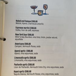 Bartola - Menu