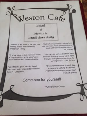 Menu photo 7 Weston Cafe Weston, MO Menu photo 7 Weston Cafe Weston, MO