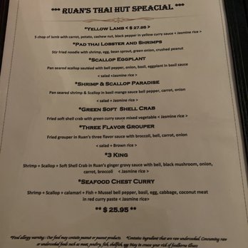 Ruan Thai Hut - Menu 1/7 - Thai Near Me - Hilton Head Island, South Carolina Ruan Thai Hut - Menu 1/7 - Thai Near Me - Hilton Head Island, South Carolina
