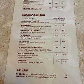La Sosta - Menu - Sandwiches Near Me - Hollywood, Florida