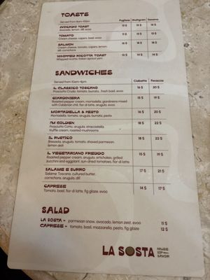 Menu photo 1 La Sosta Hollywood, FL