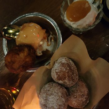 Lutie’s - apple cider doughnuts and dipping sauce - Modern European Near Me - Austin, Texas