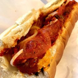 Hogie House - Meatball Hogie (with tomato an onion added)