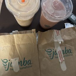 PB Love smoothie and Strawberry banana smoothie Belgium waffle and pretzel PB Love smoothie and Strawberry banana smoothie Belgium waffle and pretzel