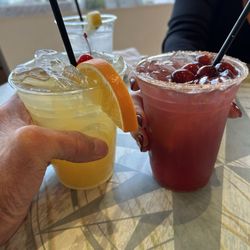 Latitude Bar and Grill - Classic Margarita ( left ) and Specialty Thanksgiving Margarita.