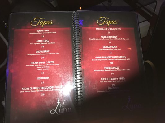 Menu photo 3 Luna Lounge Las Vegas, NV Menu photo 3 Luna Lounge Las Vegas, NV