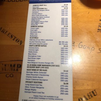 Bubba Gump Shrimp - Happy hour drink menu - Seafood Near Me - Long Beach, California Bubba Gump Shrimp - Happy hour drink menu - Seafood Near Me - Long Beach, California