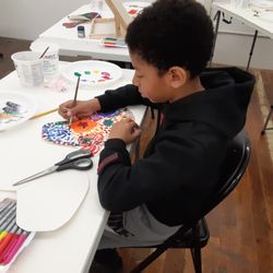 CATHERINE CARTER ART SCHOOL - Student creating at Catherine Carter Art School, a program of art classes in drawing and painting for children and teens in New Bedford.