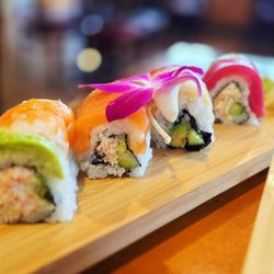 Rainbow Roll with snow crab