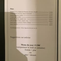 Les Abeilles - Dinner menu