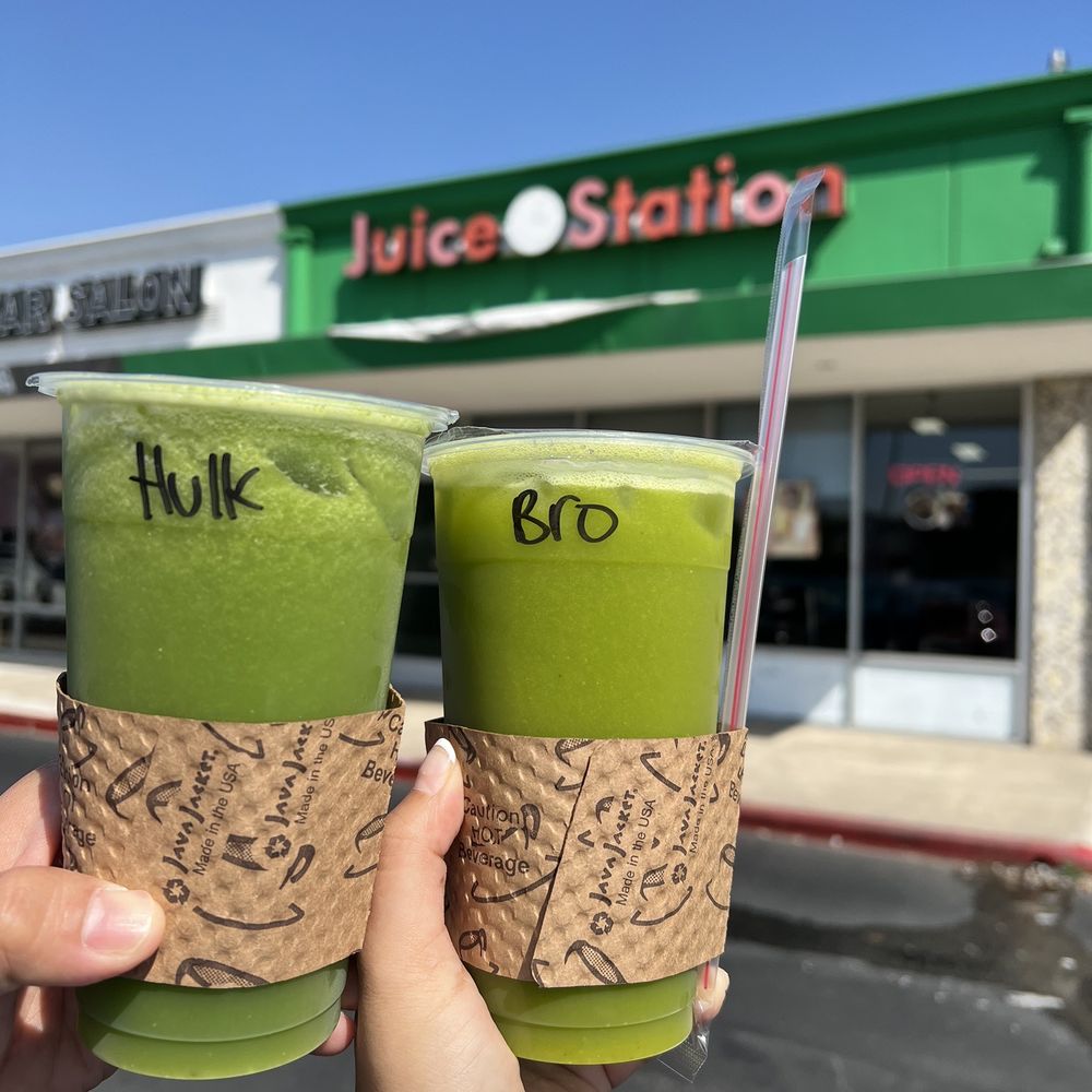 Juice Station - Left: Hulk Right: Bro - Juice Bars & Smoothies Near Me - Garden Grove, California