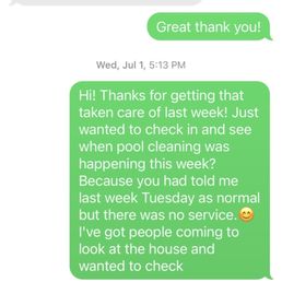 Text convo between owner and i