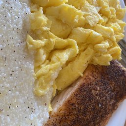 Salmon eggs and grits Salmon eggs and grits