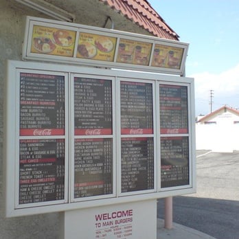 Main Burgers - Drive Thru Menu - American Near Me - Baldwin Park, California Main Burgers - Drive Thru Menu - American Near Me - Baldwin Park, California