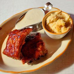 Lucille's Smokehouse Bar-B-Que - Baby Back Ribs w/ mashed potato's & gravy on the side