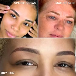 Powder Brows are an excellent choice for oily skin, mature skin, and sparse eyebrows, providing soft, long-lasting definition.
