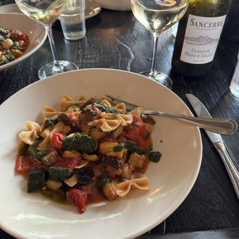 Blueprint on 3rd - Vegan version of the vegetable gnudi dish (pasta instead of gnudi and no cheese). - American Near Me - Birmingham, Alabama