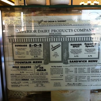 Superior Dairy - Superior's menu - Ice Cream & Frozen Yogurt Near Me - Hanford, California