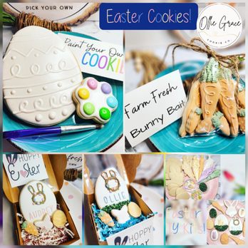 Ollie Grace Cookie - a collage of easter cookies - Desserts Near Me Ollie Grace Cookie - a collage of easter cookies - Desserts Near Me