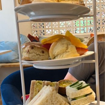 Babe's Tea Room - Food tower for the afternoon tea : sandwiches ( vegetarian and non vegetarian), scones, desserts - Tea Rooms Near Me - Golden, Colorado