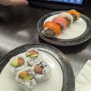 Kaiten Zushi - Salmon avocado, rainbow roll - Sushi Bars Near Me - New York, New York Kaiten Zushi - Salmon avocado, rainbow roll - Sushi Bars Near Me - New York, New York