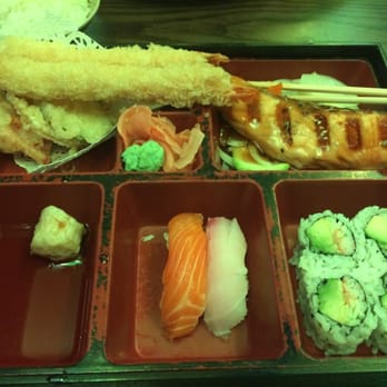 Kiraku Sushi - Dinner Box B..It's really good! The salmon was awesome. - Sushi Bars Near Me - Bronx, New York