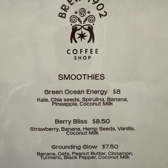 Brew 1902 - Smoothie menu - Coffee & Tea Near Me - Murrieta, California